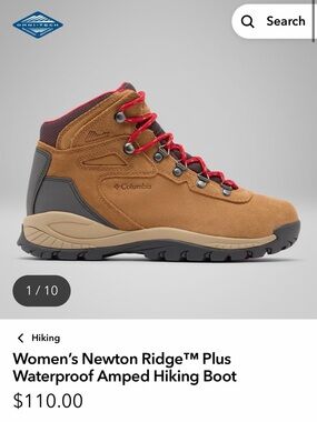 Columbia Brown Suede Hiking Boots with Red Laces